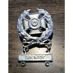 US Military Silver Filled 1/20 SF G23 Vintage Grenade Award Pin Medal Badge